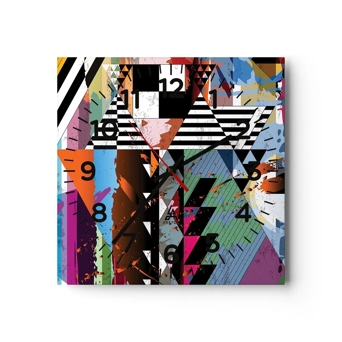 Zegar ścienny - Geometrycznie i organicznie - 30x30 cm