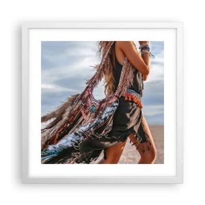 Plakat w białej ramie - Dziewczyna szamana - 40x40 cm