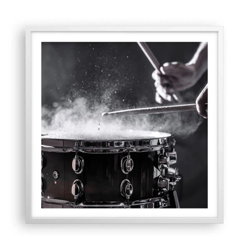 Plakat w białej ramie - Puls muzyki - 60x60 cm