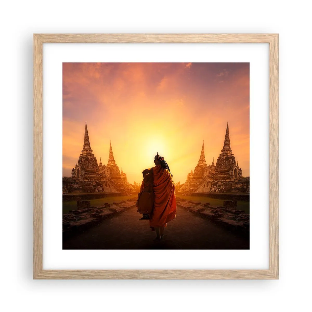 Plakat w ramie jasny dąb - W spokoju przez wieczność - 40x40 cm