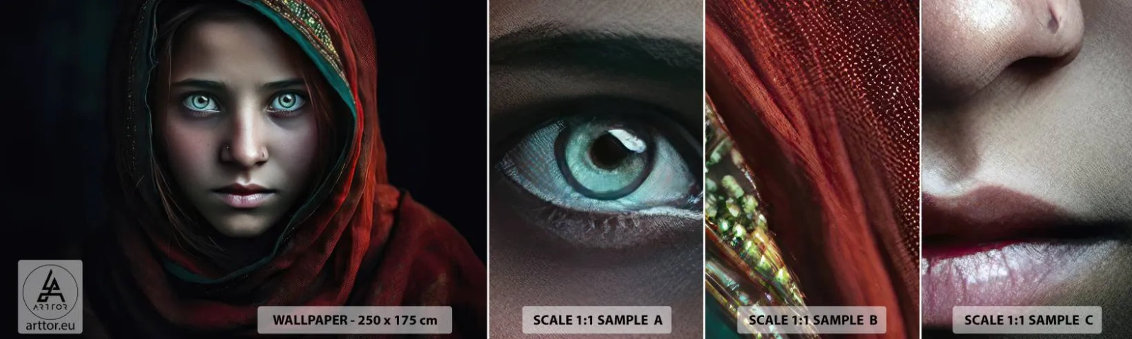 Fototapeta Próbka Samoprzylepna Deluxe Sticker - Wschodnia księżniczka - Dziewczyna, Portret, Pakistan - 100x30 cm