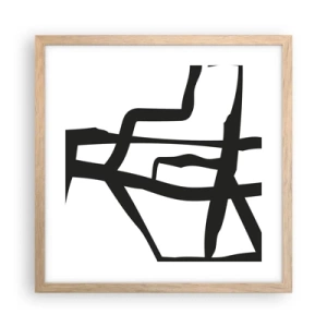 Plakat w ramie jasny dąb - Czarno-biała konstrukcja - 40x40 cm