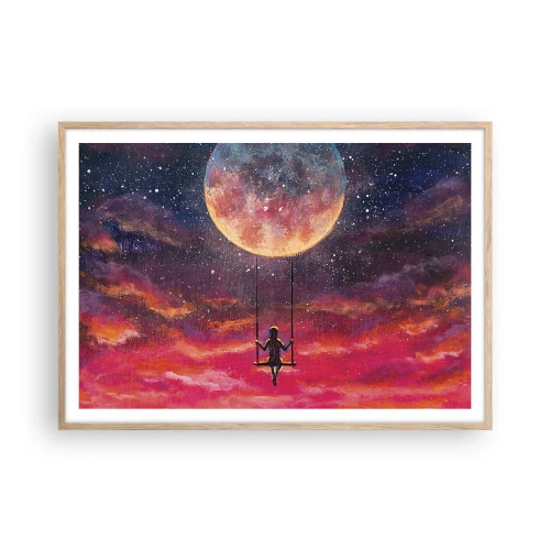 Plakat w ramie jasny dąb - Bujać w obłokach - 100x70 cm