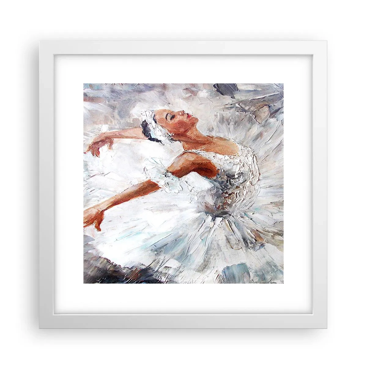 Plakat w białej ramie - Delikatna i lekka jak tiul - 30x30 cm