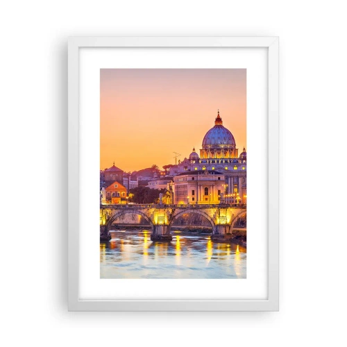 Plakat w białej ramie - Zmierzch nad Wiecznym Miastem - 30x40 cm