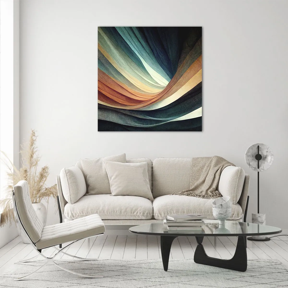 Obraz na szkle - Utkane z barw - 50x50 cm