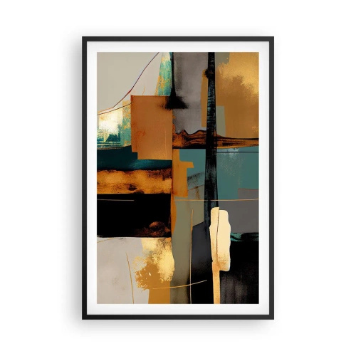 Plakat w czarnej ramie - Abstrakcja – światło i cień - 61x91 cm