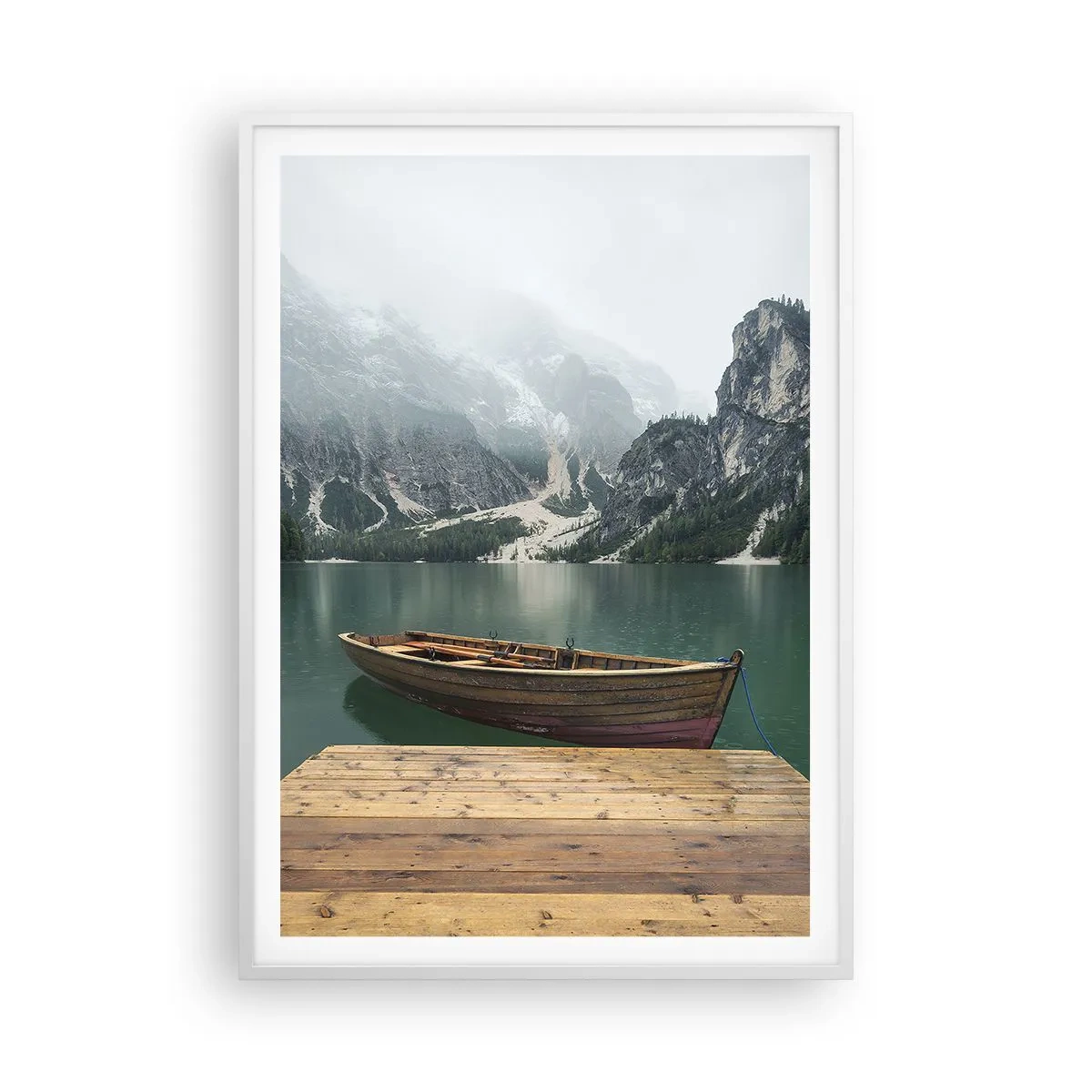 Plakat w białej ramie - "I dumne opoki czoła" - 70x100 cm
