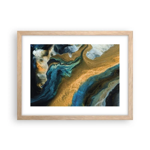 Plakat w ramie jasny dąb - Niebieski – zółty – wzajemne wpływy - 40x30 cm