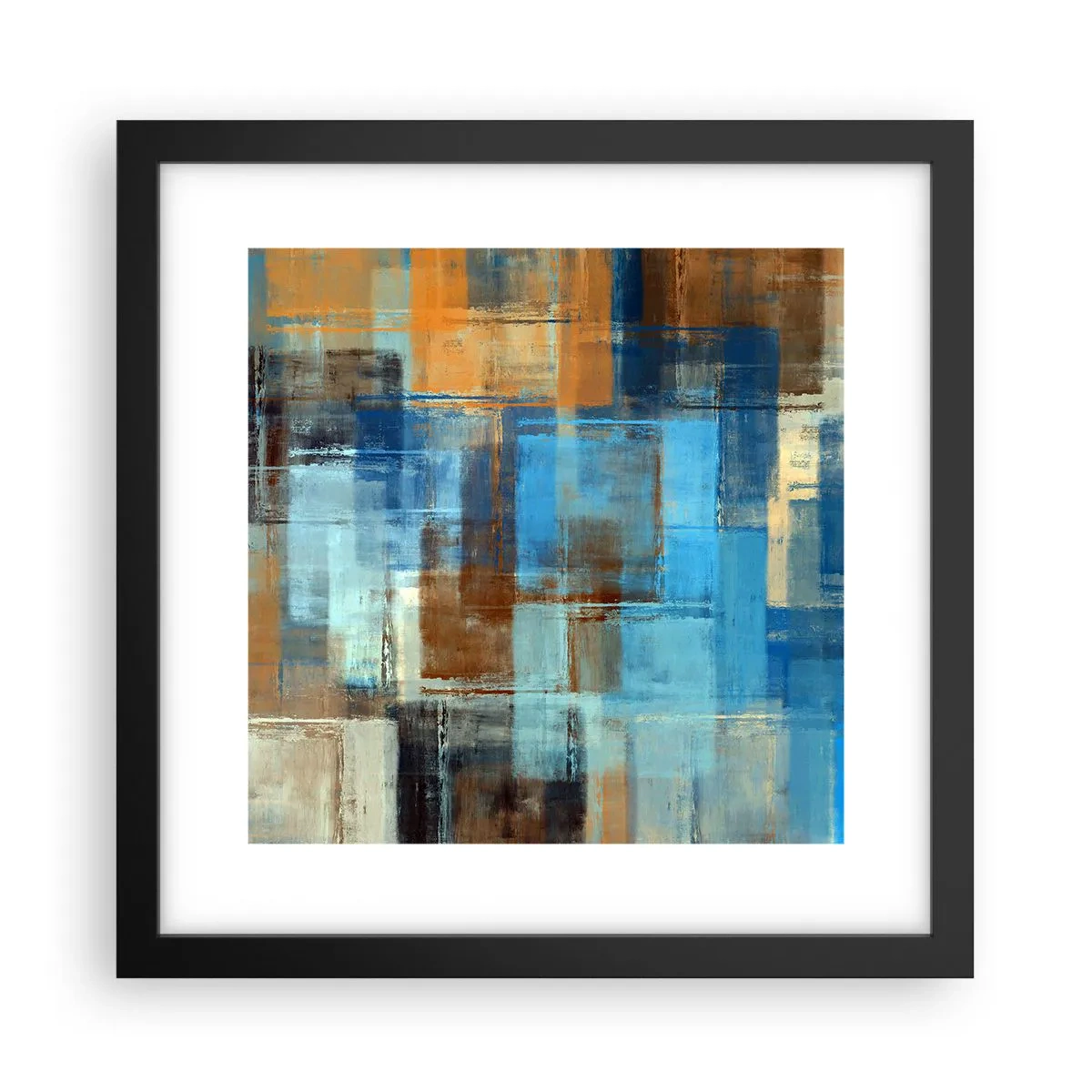 Plakat w czarnej ramie - Przez błękitną zasłonę - 30x30 cm
