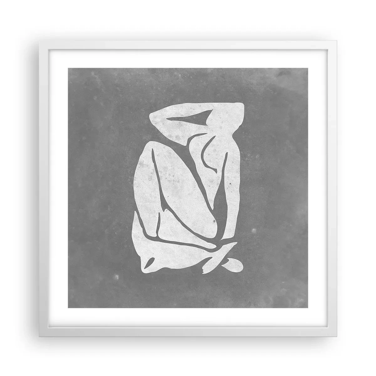 Plakat w białej ramie - W zamyśleniu - 50x50 cm