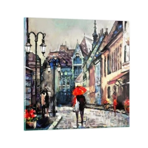 Obraz na szkle - Deszcz dla dwojga - 60x60 cm