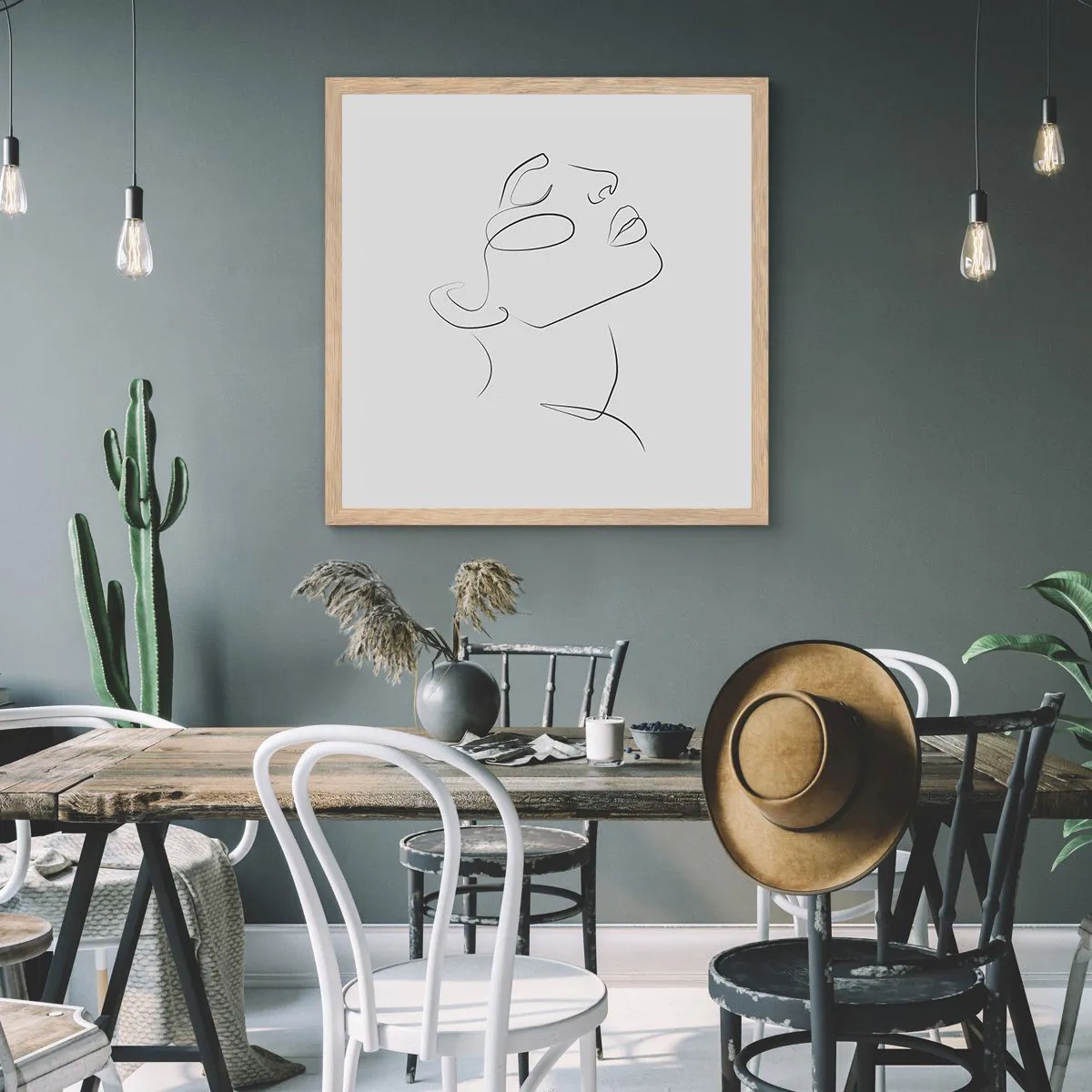 Plakat w ramie jasny dąb - Meandry marzenia - 50x50 cm