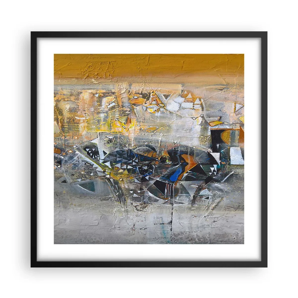 Plakat w czarnej ramie - Wszystko się poukłada - 50x50 cm