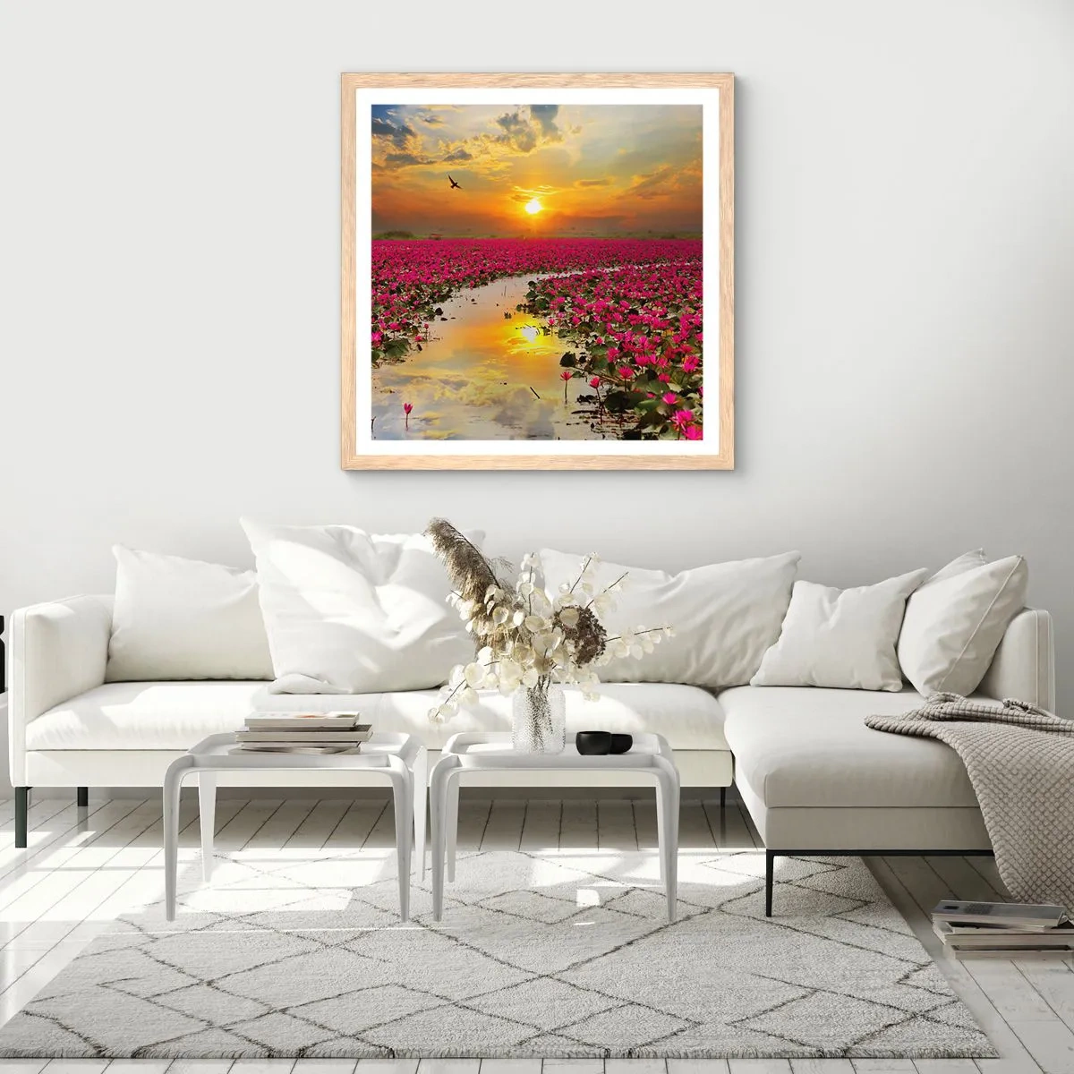 Plakat w ramie jasny dąb - Tajemne życie jeziora - 40x40 cm