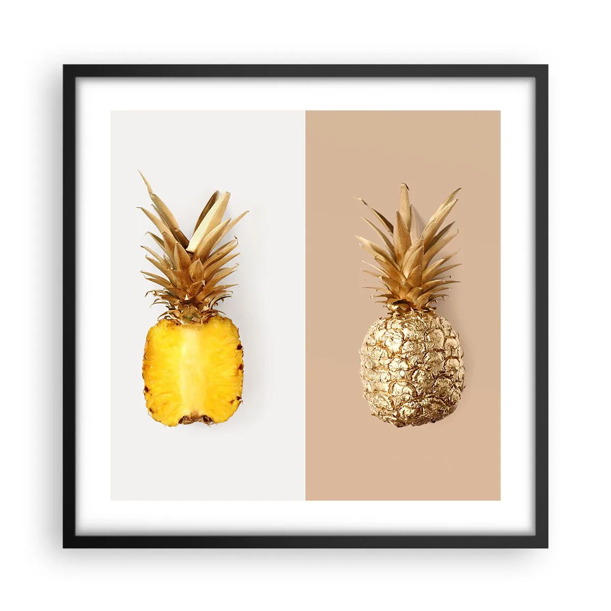 Plakat w czarnej ramie - Ananas dla nas - 50x50 cm