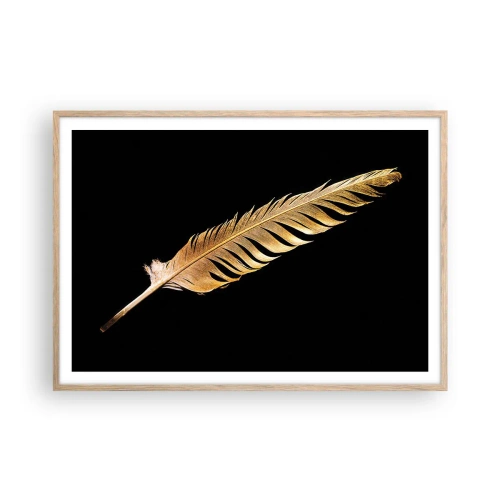 Plakat w ramie jasny dąb - Nie lada piórem opatrzony… - 100x70 cm