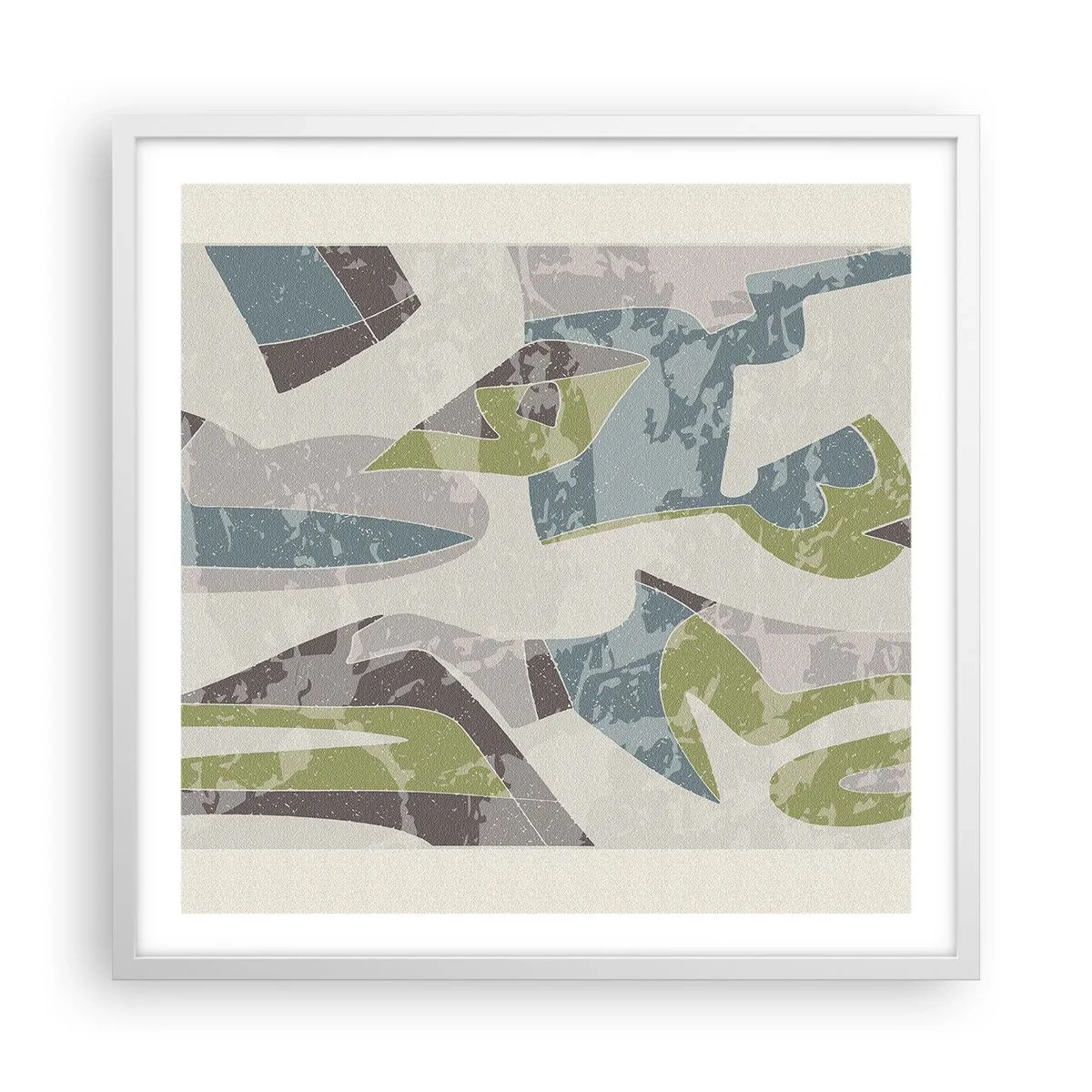 Plakat w białej ramie - Kompozycja za szybą - 60x60 cm