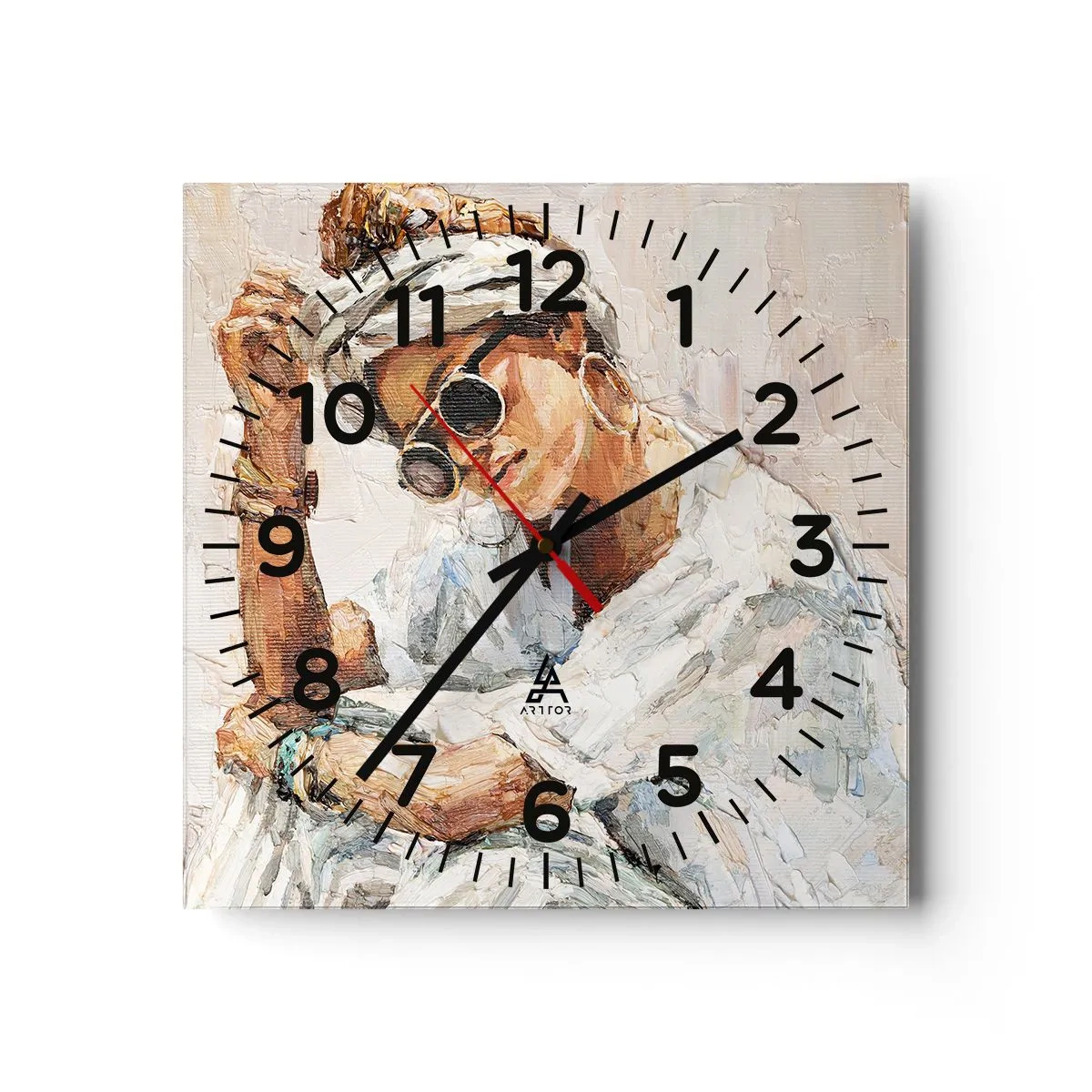 Zegar ścienny - Portret w pełnym słońcu - 40x40 cm