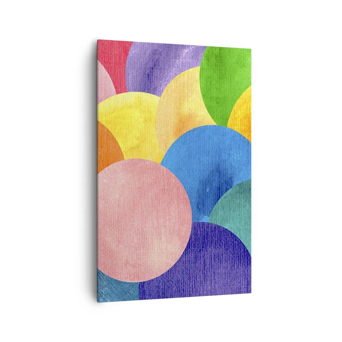 Obraz na płótnie - Kolorowe koła w stylu akwareli - 80x120cm - Pierwotna pełnia życia - Nowoczesna dekoracja ścienna do salonu i sypialni ARTTOR