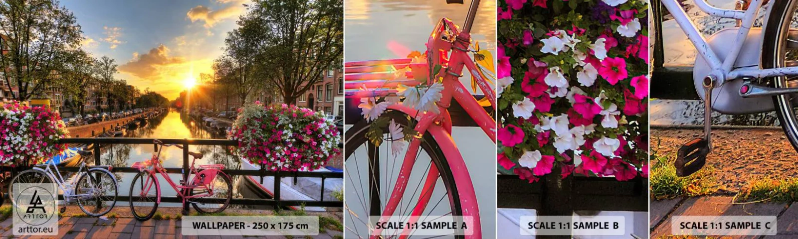 Fototapeta Próbka Samoprzylepna Deluxe Sticker - Wiosenny poranek w Amsterdamie - Miasto, Amsterdam, Architektura - 100x30 cm