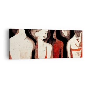 Obraz na płótnie - Artystyczne postacie w abstrakcyjnej kompozycji - 140x50cm - Madonny z ciemności - Nowoczesna dekoracja ścienna do salonu i sypialni ARTTOR