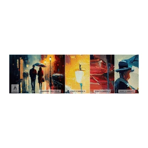 Fototapeta Próbka Premium Canvas - Miejska love story - Romantyzm, Para, Pejzaż - 100x30 cm