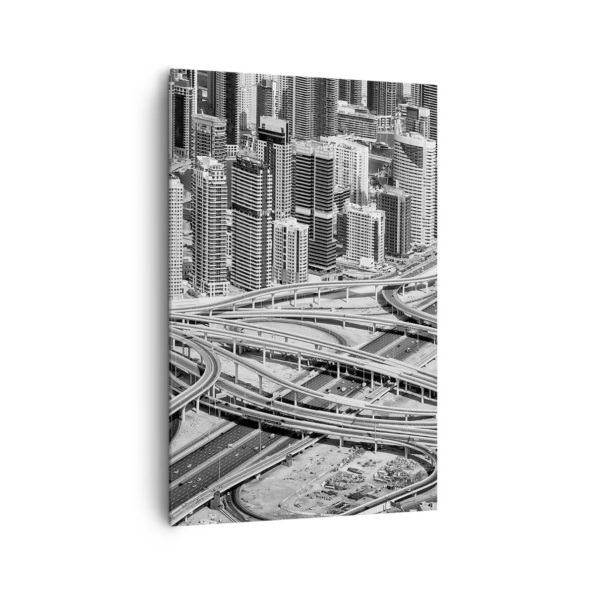 Obraz na płótnie - Widok na Dubaj z perspektywy lotu ptaka - 80x120cm - Dubaj – miasto niemożliwe - Nowoczesna dekoracja ścienna do salonu i sypialni ARTTOR