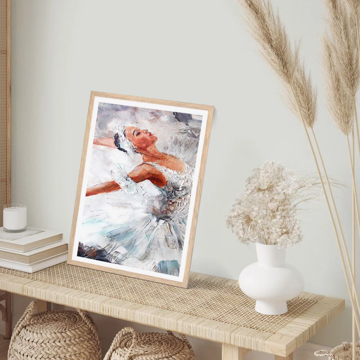 Plakat w ramie jasny dąb - Delikatna i lekka jak tiul - 40x50 cm