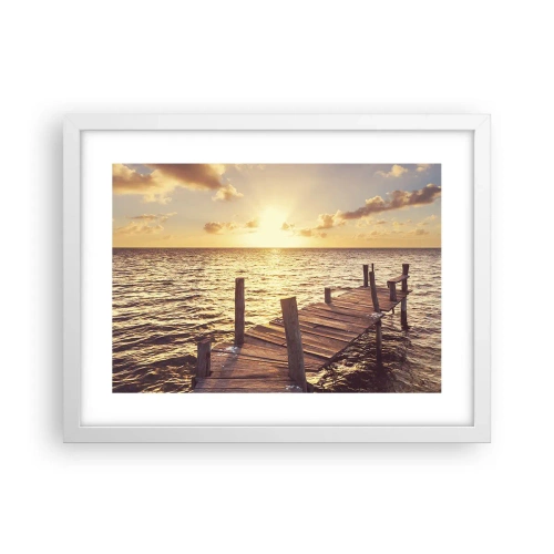 Plakat w białej ramie - Złota kraina łagodności - 40x30 cm