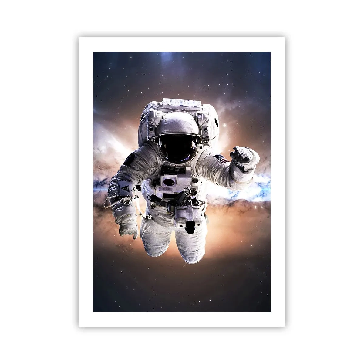 Plakat - Astronauta w przestrzeni kosmicznej - 50x70cm - Pozdrowienia z kosmosu - Nowoczesna dekoracja ścienna do salonu, kuchni i sypialni ARTTOR