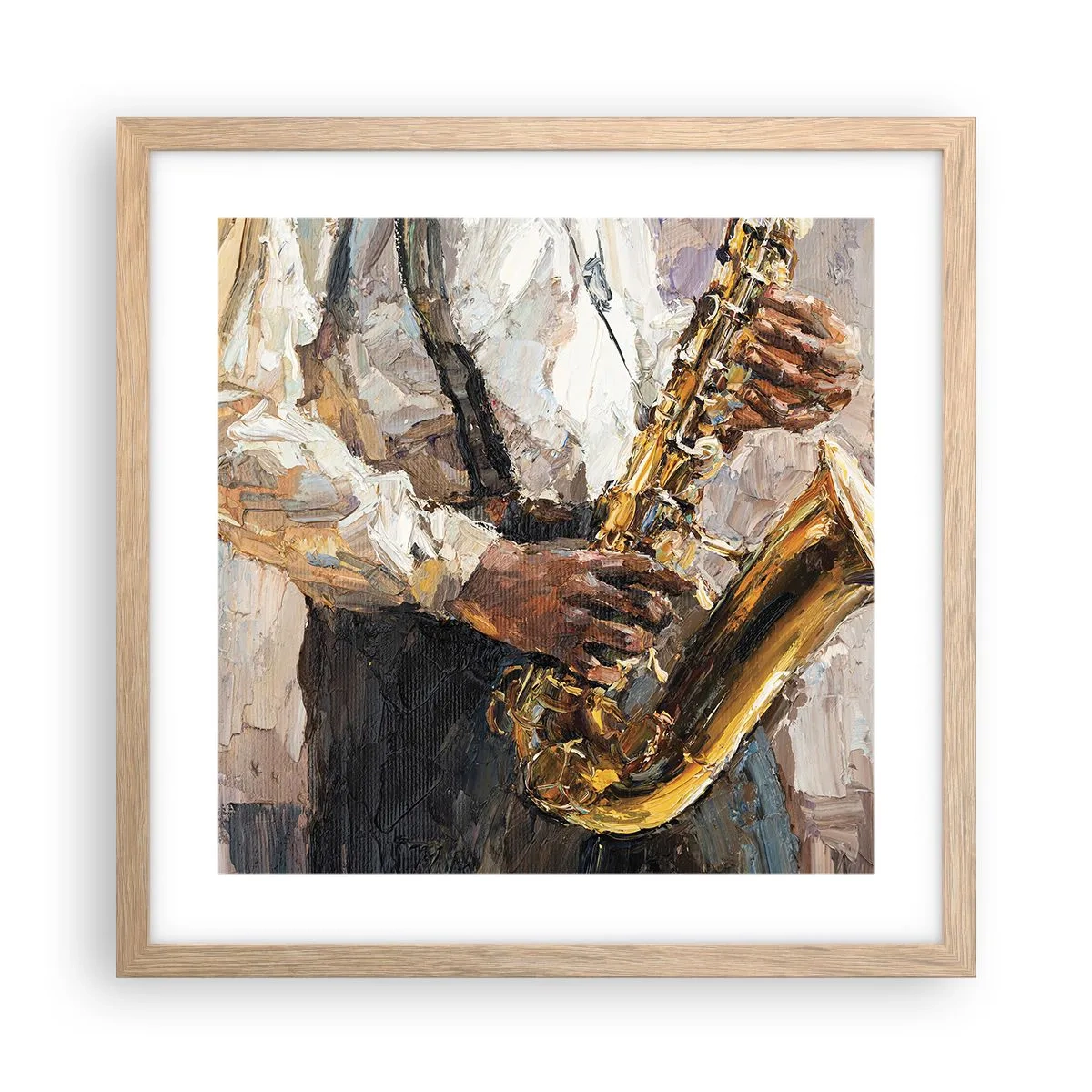 Plakat w ramie jasny dąb - Czas na solo - 40x40 cm