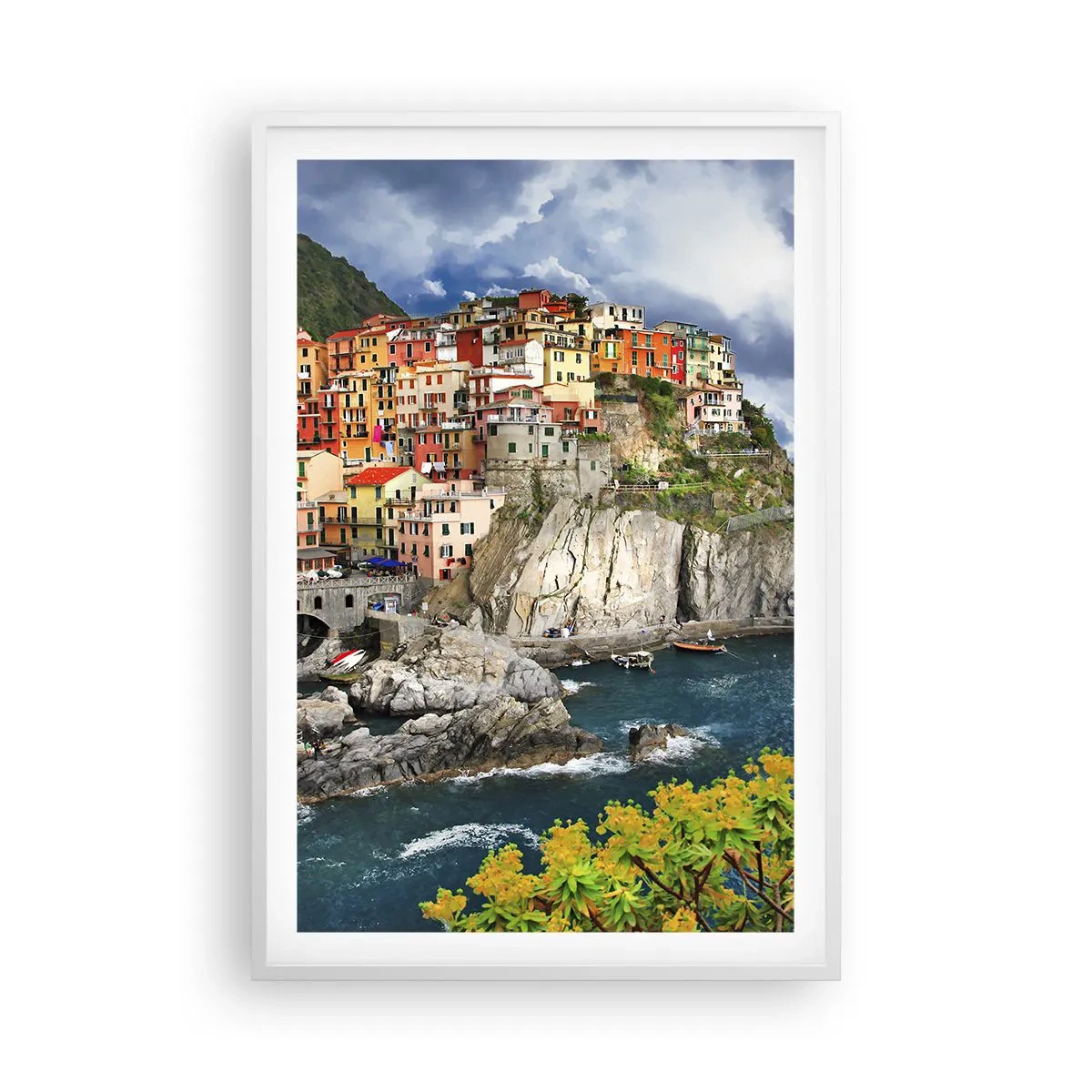 Plakat w białej ramie - Gromadka przytulona do skał - 61x91 cm