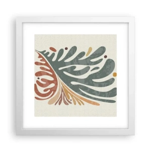 Plakat w białej ramie - Wielobarwny liść - 30x30 cm
