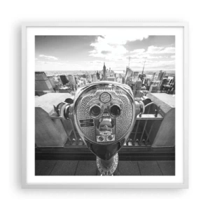 Plakat w białej ramie - Miasto nad miastami - 60x60 cm