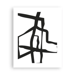 Plakat - Czarno-biała konstrukcja - 40x50 cm