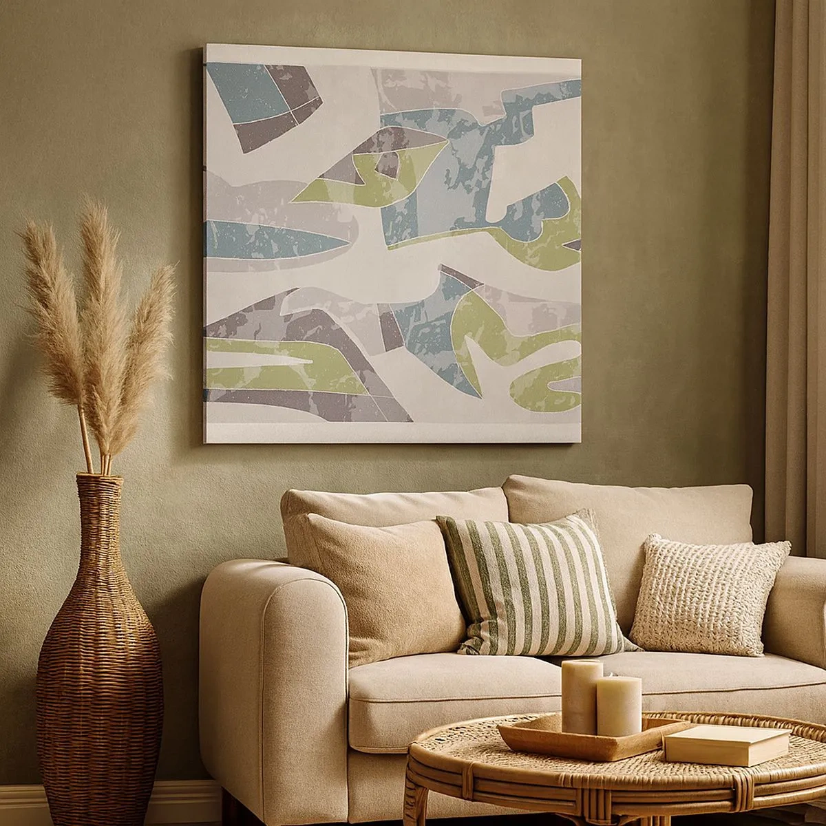 Obraz na płótnie - Kompozycja za szybą - 30x30 cm