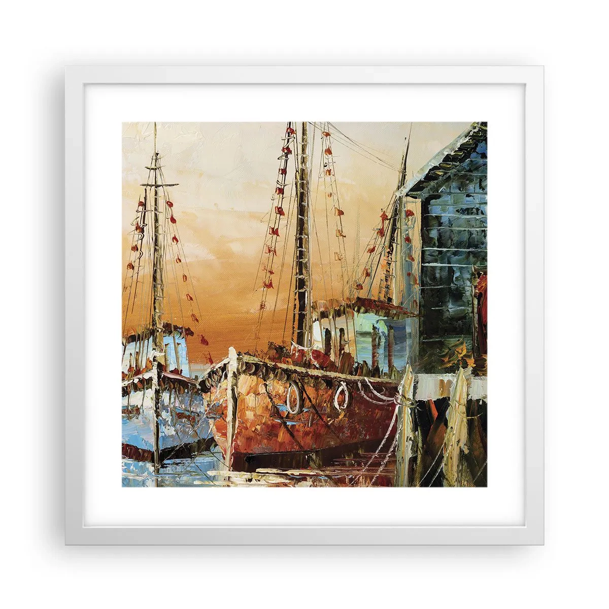 Plakat w białej ramie - Spokojny powrót - 40x40 cm