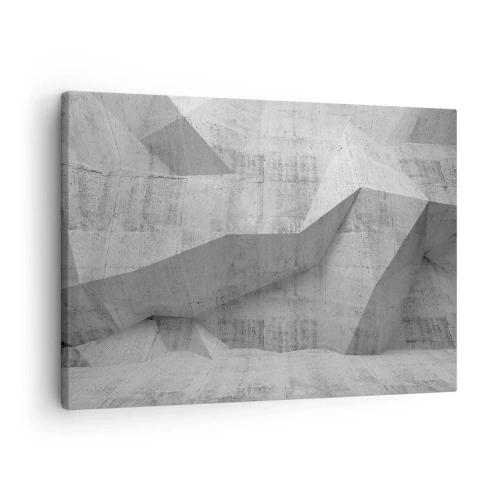 Obraz na płótnie - Geometryczne betonowe formy w szarości - 70x50cm - Prawdziwe wyzwanie - Nowoczesna dekoracja ścienna do salonu i sypialni ARTTOR