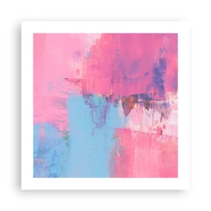 Plakat - Róż, błękit i szczypta światła - 50x50 cm