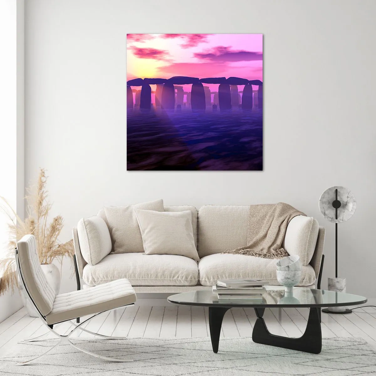 Obraz na szkle - Tajemnica o świcie we mgle - 60x60 cm