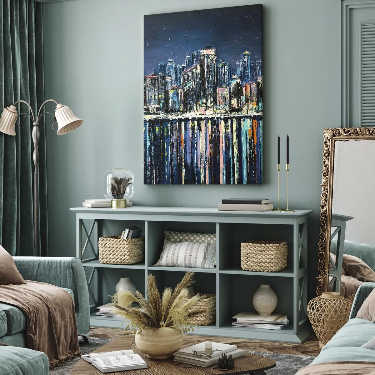 Obraz na płótnie - Kaskada swiateł - 65x120 cm