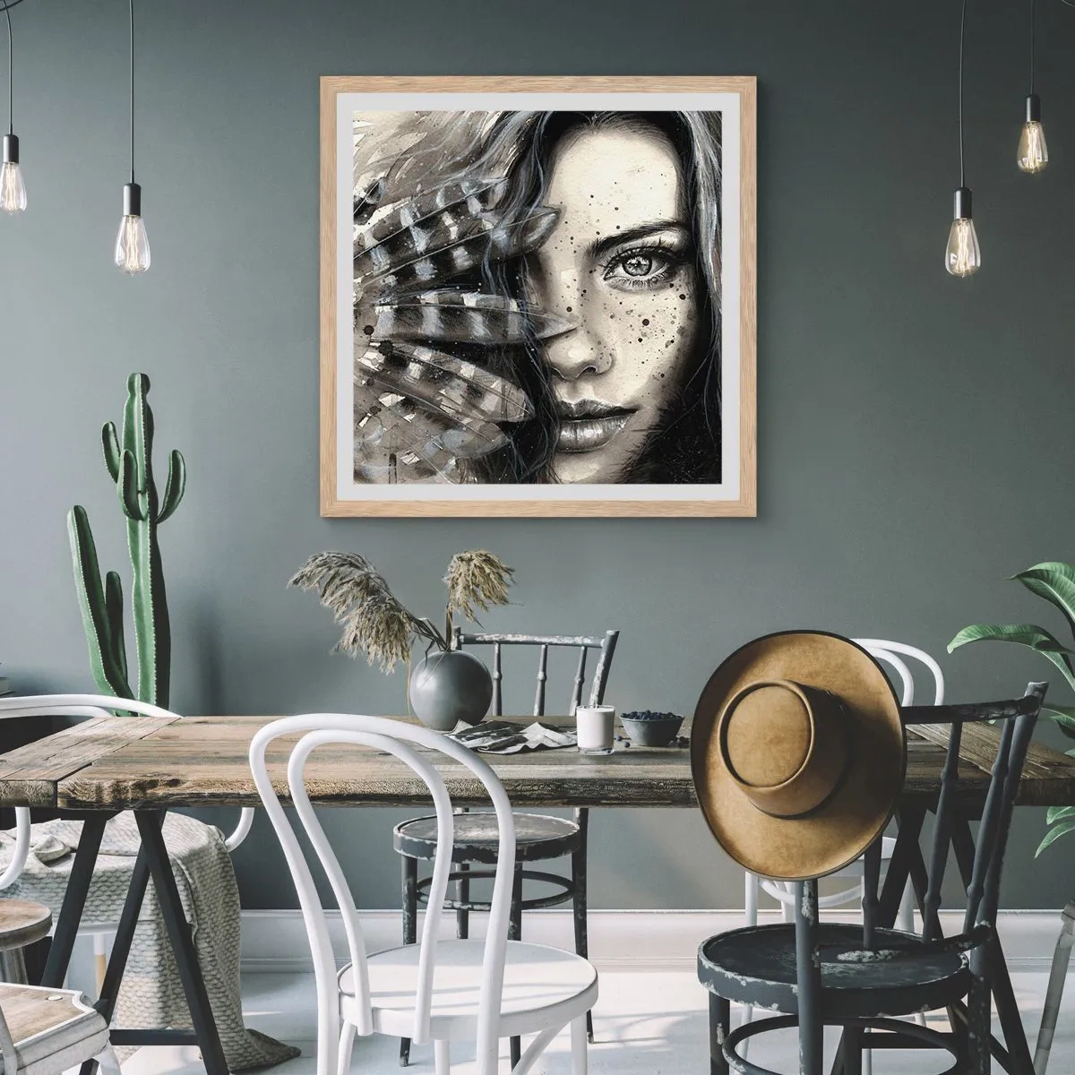 Plakat w ramie jasny dąb - Dzika piękność - 30x30 cm