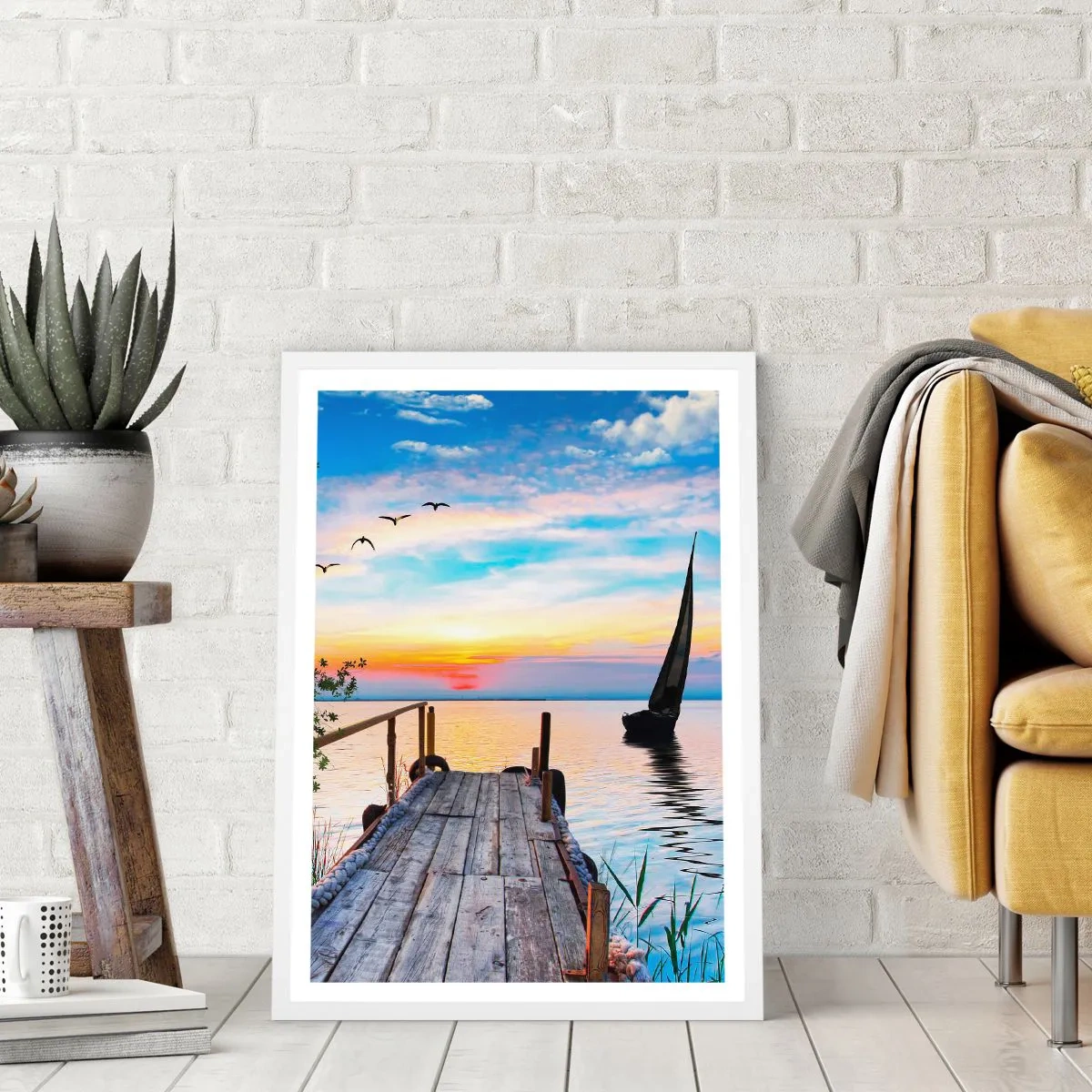 Plakat w białej ramie - Dobry wieczór - 70x100 cm