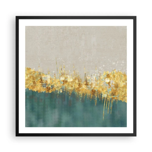 Plakat w czarnej ramie - Złota granica - 60x60 cm