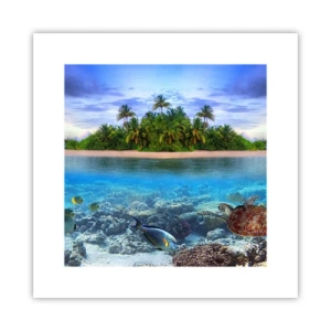 Plakat - Niebiańska wyspa zaprasza - 30x30 cm