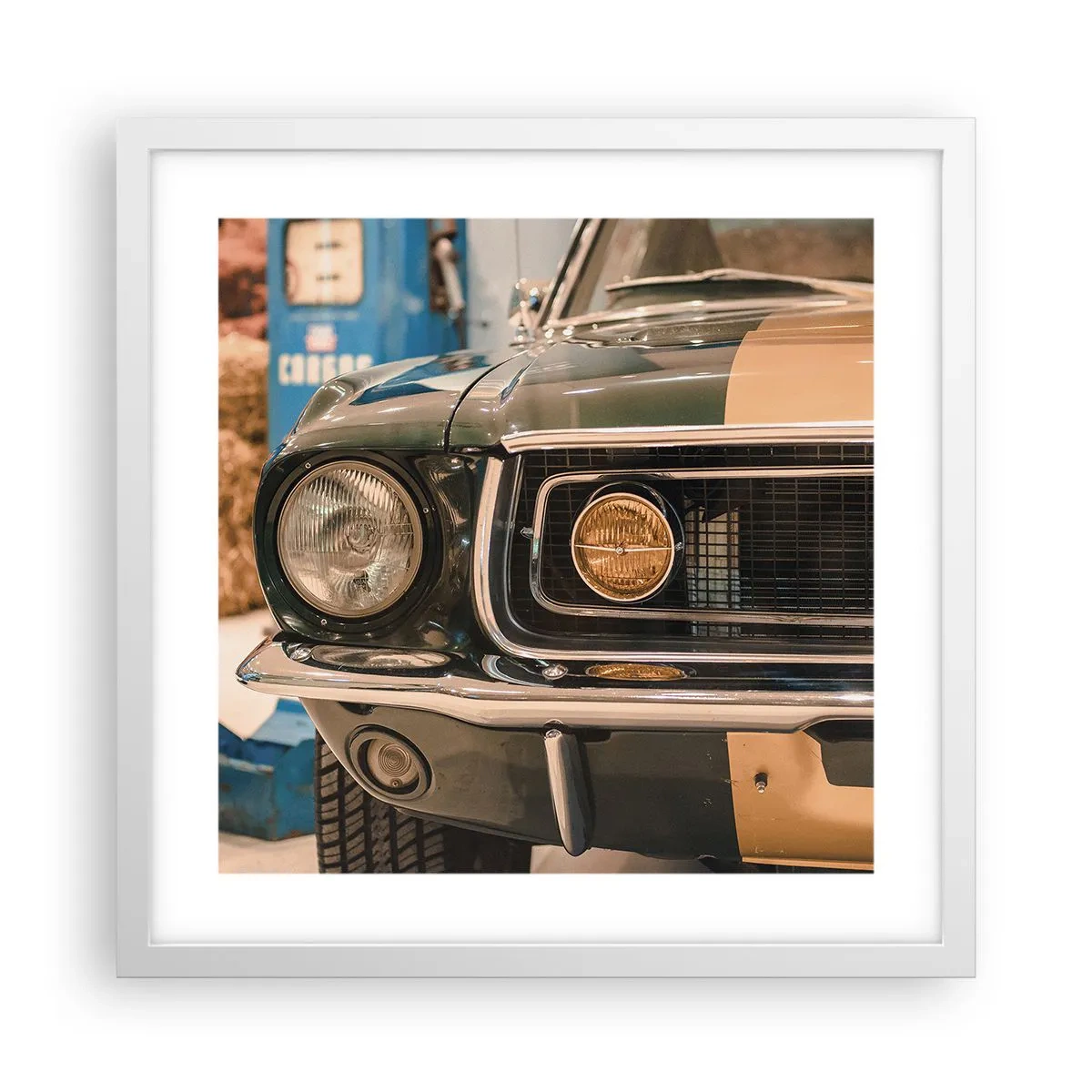 Plakat w białej ramie - Spotkanie z legendą - 40x40 cm