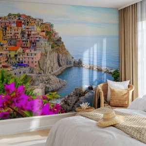 Fototapeta Premium Canvas - Śmiejące się miasto - Krajobraz, Manarola, Włochy - 450x315 cm