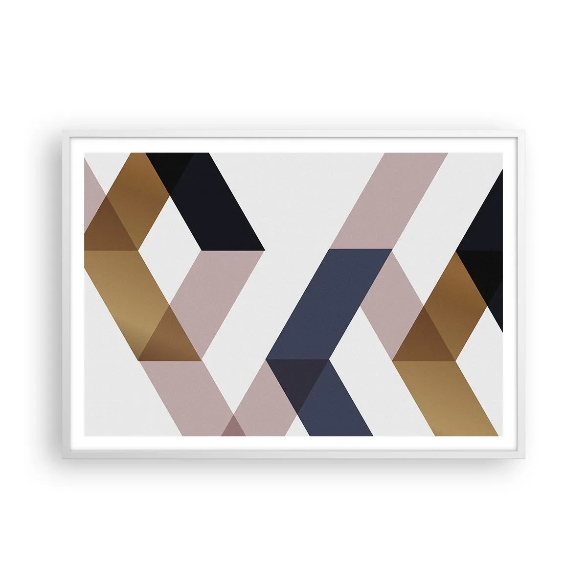 Plakat w białej ramie - Płaszczyzny i kąty - 100x70 cm