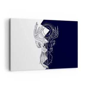 Obraz na płótnie - Geometria i natura w symbolicznej kompozycji - 120x80cm - Walka i jedność przeciwieństw - Nowoczesna dekoracja ścienna do salonu, kuchni i sypialni ARTTOR